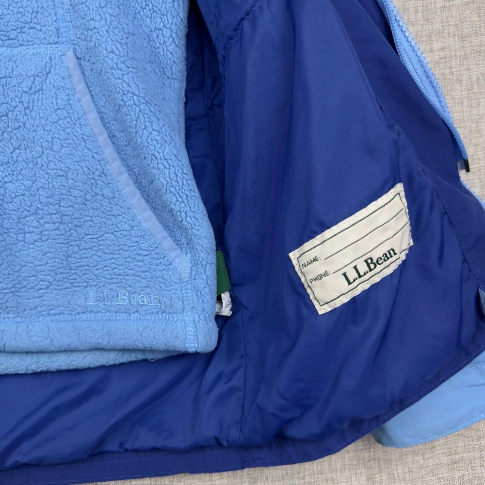L.L.Bean Girls 8 Blue Ski Jacket Fleece Lined Hooded Winter Coat - Picture 7 of 16